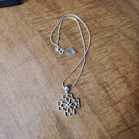 Sterling Open Filigree Cross Necklace ATI - Picture 6 of 15